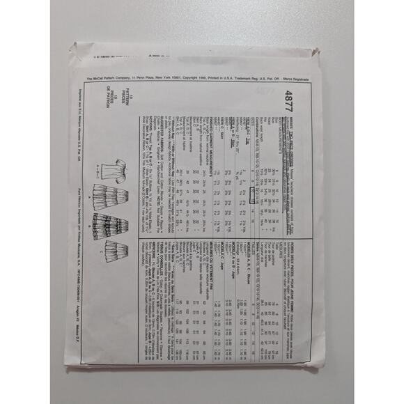 M4877 McCall's Women's Shirt and Skirt Dress Pattern Size C (10 12 14) - Picture 2 of 3